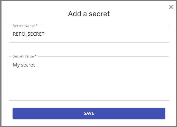 Add a Secret dialog box